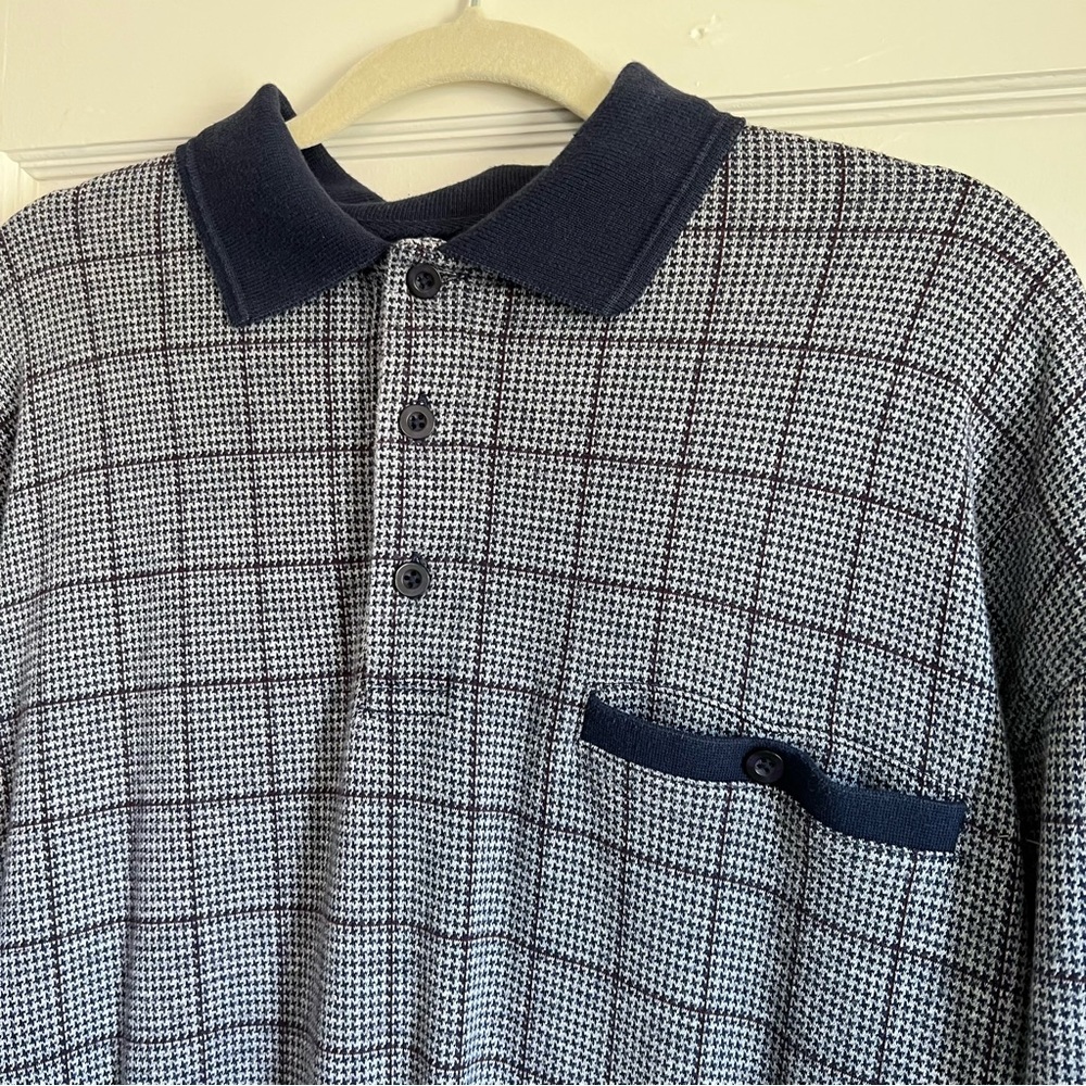 Vintage Pullover 3/4 Button Up Collar Mens Safe Harbor Sportswear Large Plaid - Picture 3 of 7